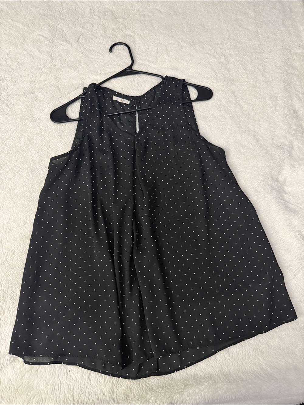Black Polka Dot Sleeveless Camisole - Lightweight Women's Top